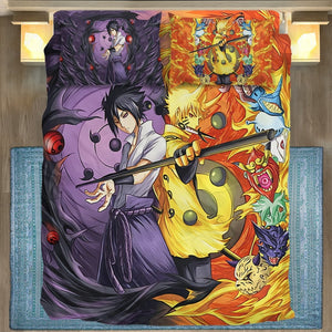 Anime Naruto Shippuden Sasuke Six Paths And Naruto Six Paths Custom Bedding Set