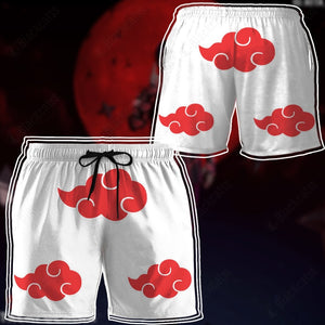 Anime Naruto Shippuden White Akatsuki Cosplay Custom Beach Shorts