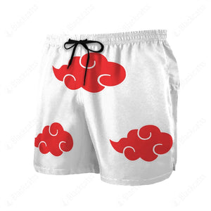 Anime Naruto Shippuden White Akatsuki Cosplay Custom Beach Shorts