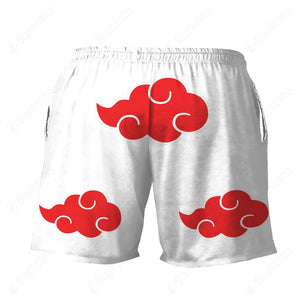 Anime Naruto Shippuden White Akatsuki Cosplay Custom Beach Shorts