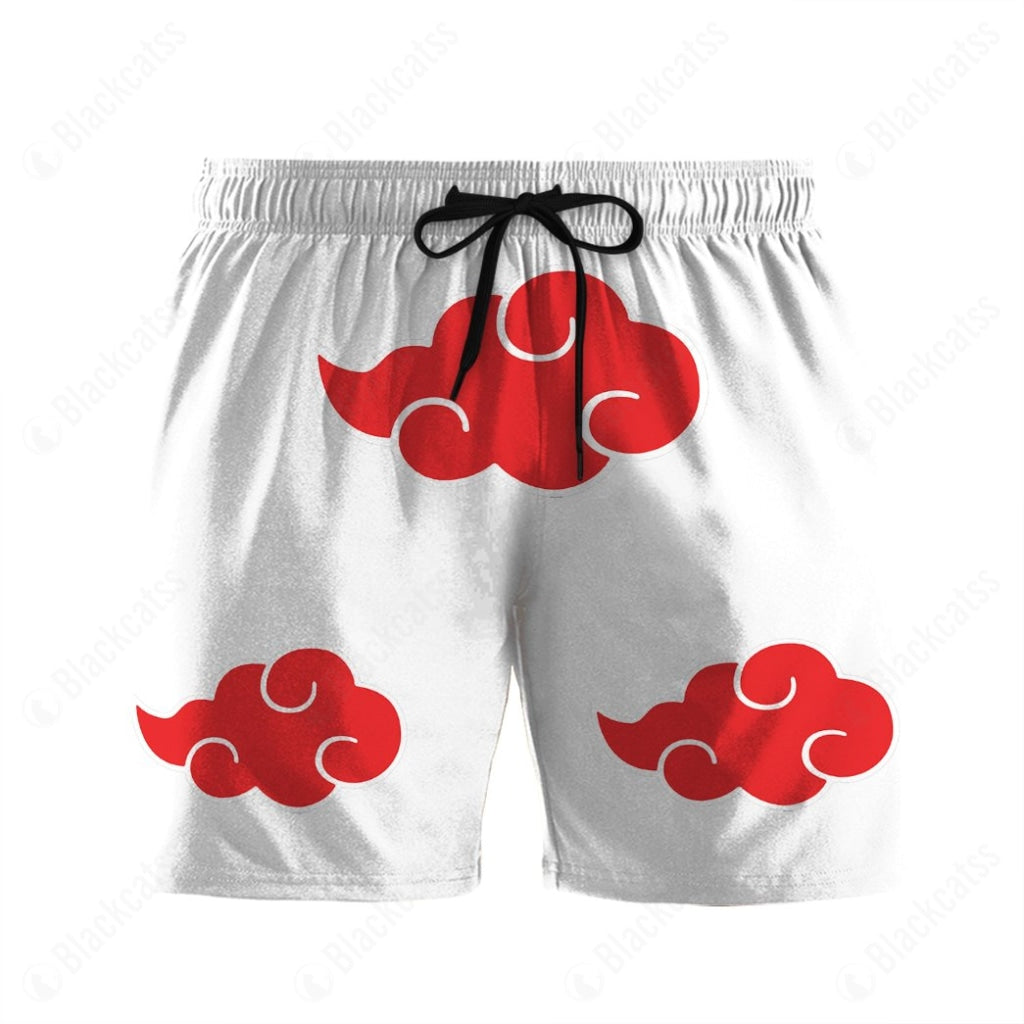 Anime Naruto Shippuden White Akatsuki Cosplay Custom Beach Shorts