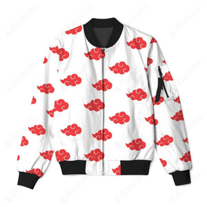 Anime Naruto Shippuden White Akatsuki Cosplay Custom Bomber Jacket