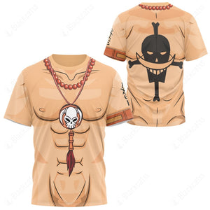 Anime One Piece Portgas D. Ace Custom T-Shirt