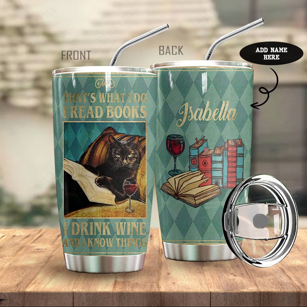 Black Cat Books Personalized Tumbler