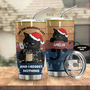 Black Cat Christmas Personalized Tumbler