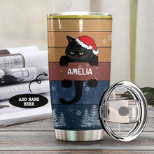 Load image into Gallery viewer, Black Cat Christmas Personalized Tumbler
