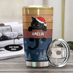 Black Cat Christmas Personalized Tumbler