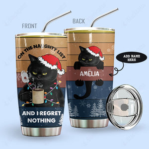 Black Cat Christmas Personalized Tumbler