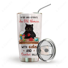 Load image into Gallery viewer, Black Cat Crochet Personalized Tumbler
