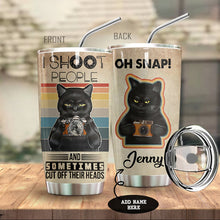 Load image into Gallery viewer, Black Cat Shoot People Photography Personalized Tumbler
