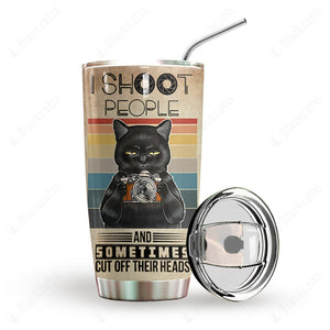 Black Cat Shoot People Photography Personalized Tumbler