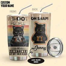 Load image into Gallery viewer, Black Cat Shoot People Photography Personalized Tumbler
