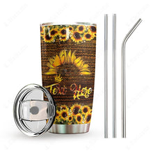 Load image into Gallery viewer, Black Woman Personalized Tumbler Sunflowers
