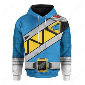 Blue Dino Charge Power Rangers Custom Hoodie