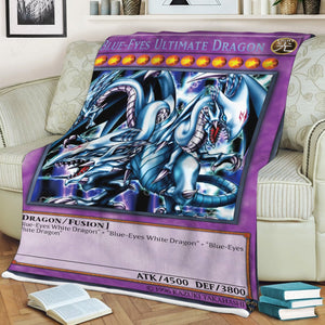 Blue-Eyes Ultimate White Dragon Custom Soft Blanket