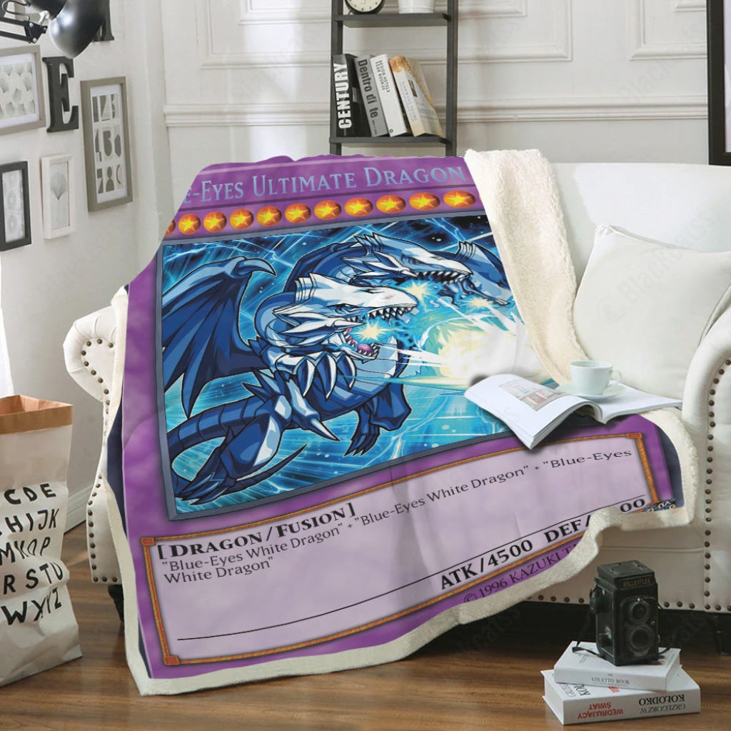 Blue-Eyes Ultimate White Dragon Custom Soft Blanket