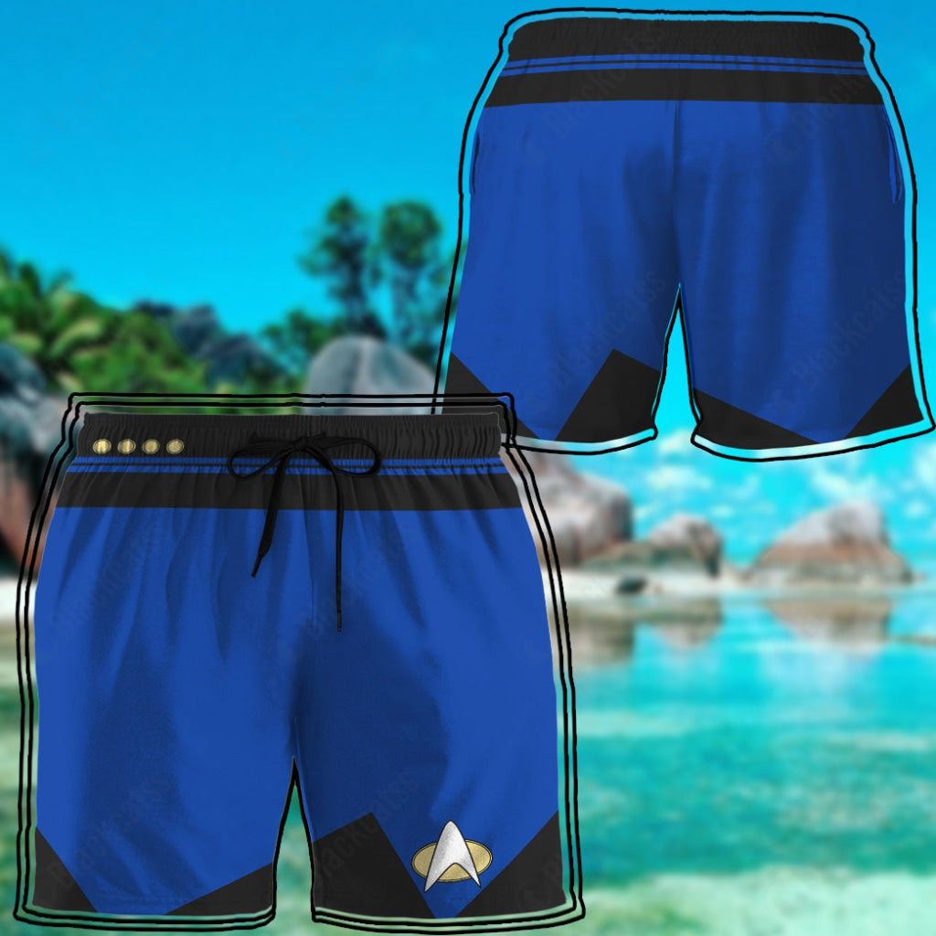 Blue Star Trek Custom Beach Shorts