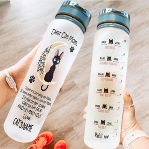 Cat Personalized Water Tracker Bottle Dear Mom