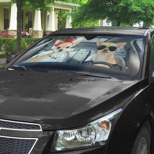 Chihuahua Couple Dog Car Auto Sunshade