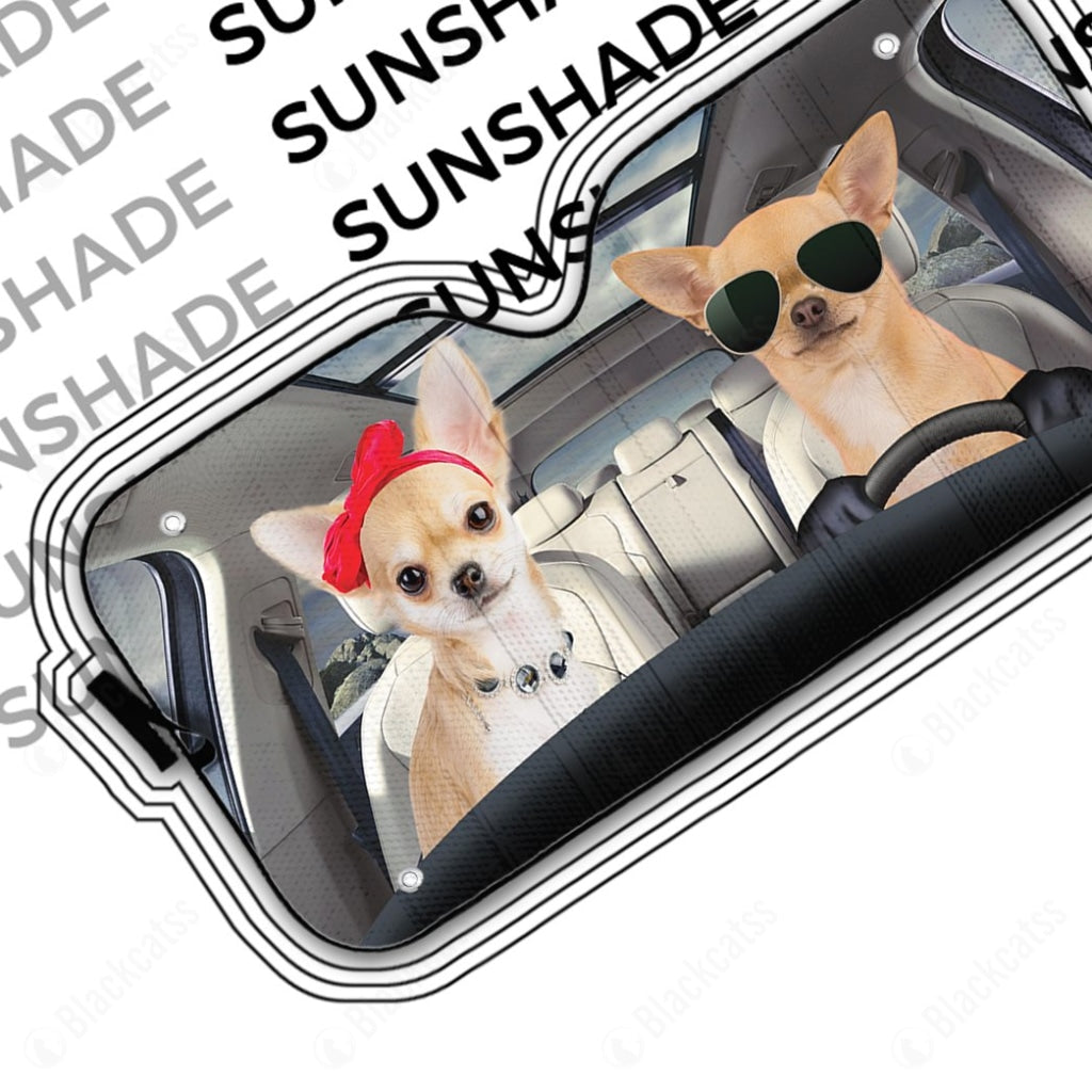 Chihuahua Couple Dog Car Auto Sunshade