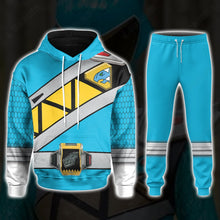 Load image into Gallery viewer, Dino Charge Power Rangers Aqua Ranger Custom Sweatpants
