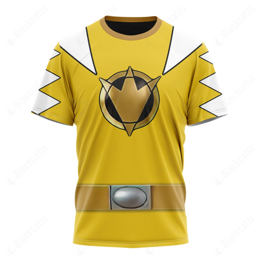 Dino Thunder Yellow Power Rangers Custom T-Shirt