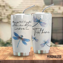 Load image into Gallery viewer, Dragonfly Personalized Tumbler Flowers
