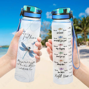 Dragonfly Personalized Water Tracker Bottle Flowers