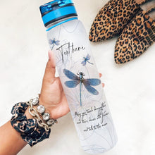 Load image into Gallery viewer, Dragonfly Personalized Water Tracker Bottle Flowers
