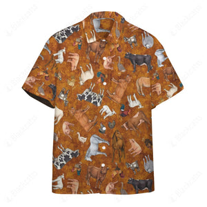 Farm Animal Hawaii Button Shirt