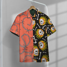 Load image into Gallery viewer, Fire Skull Hawaiian Button Shirt
