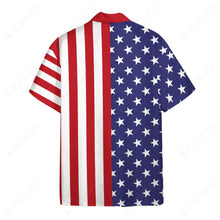 Load image into Gallery viewer, Fourth Of July American Flag Custom Hawaii Button Shirt
