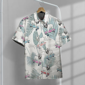 French Bulldog On Skateboard Hawaii Button Shirt