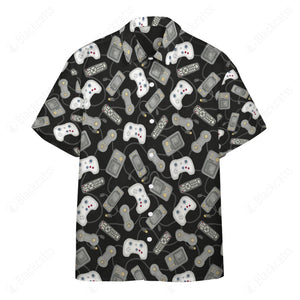 Game Controllers Hawaii Button Shirt