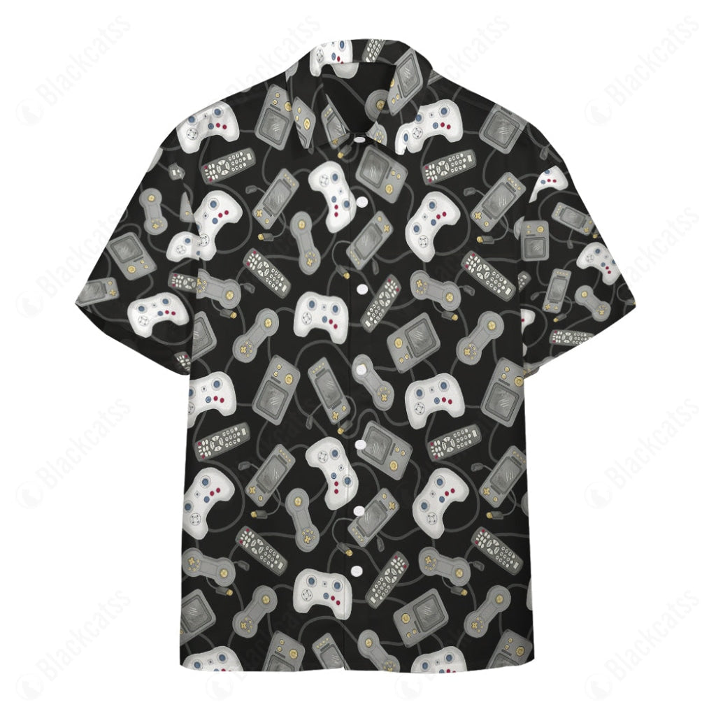 Game Controllers Hawaii Button Shirt