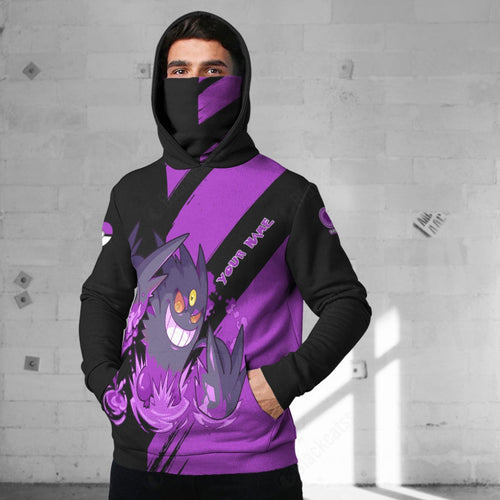 Anime Pkm Gengar Evolve 2 Custom Snood Hoodie / S Bo1703222