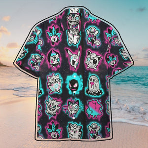 Ghost Pokemon Hawaii Button Shirt