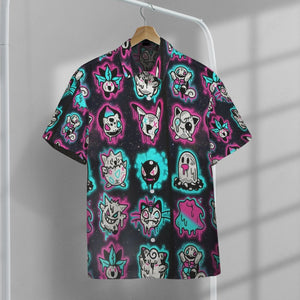 Ghost Pokemon Hawaii Button Shirt