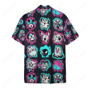 Ghost Pokemon Hawaii Button Shirt