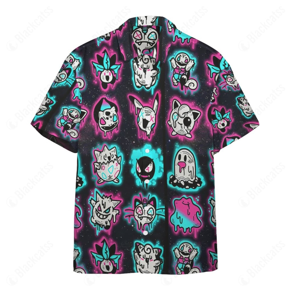 Ghost Pokemon Hawaii Button Shirt