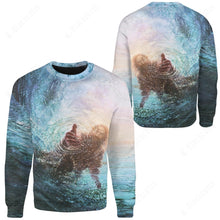 Load image into Gallery viewer, God Gives Hand Jesus Custom Sweatshirt
