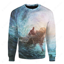 Load image into Gallery viewer, God Gives Hand Jesus Custom Sweatshirt
