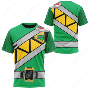 Green Dino Charge Power Rangers Custom T-Shirt