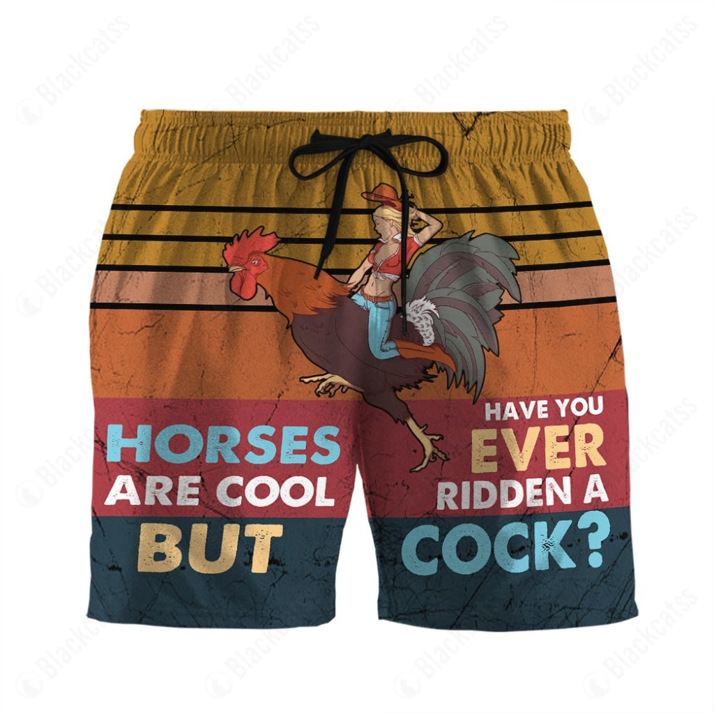 Have You Ever Ridden A Cock Custom Beach Shorts