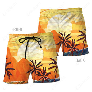 Hawaii 3D Beach Shorts Sunset