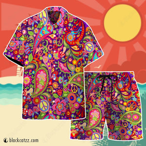 Hippi Pattern Custom Hawaii Button Shirt