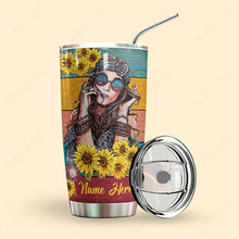 Load image into Gallery viewer, Hippie Sunflowers Personalized Tumbler
