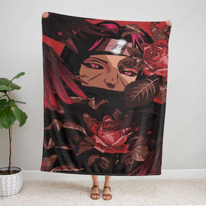 Itachi Uchiha Crows And Roses Custom Soft Blanket