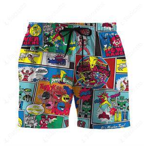 It's Morphin Time Comic Custom Beach Shorts