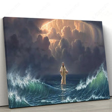 Load image into Gallery viewer, Jesus Christ Walking On Water Custom Canvas With Frame
